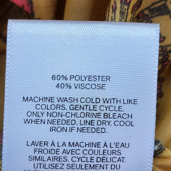 Express Women’s XS Yellow Floral Ruffle Sleeve Halter Cold Shoulder Crop Top Boh - Picture 13 of 13